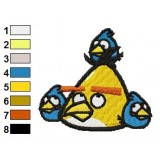 Yellow and Blue Birds Angry Birds Embroidery Design